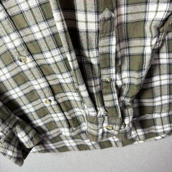Bass Pro Shop Mens 100% Cotton Green Long Sleeve Button Down Flannel size 2XL - Picture 7 of 14